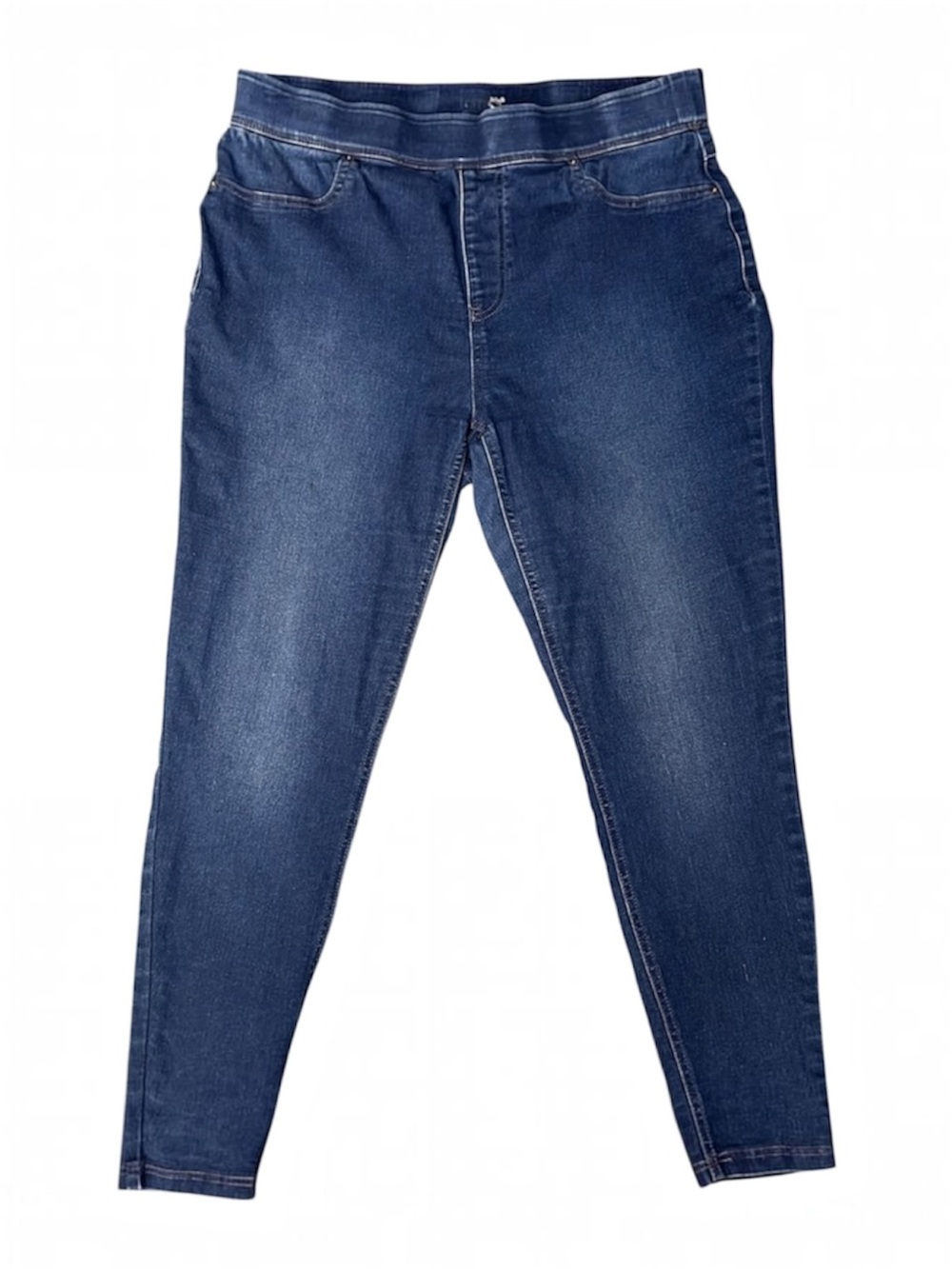 Terra & Sky  Womens Jeans Jeggings Blue SZ 14W Dark High Rise Stretch #350